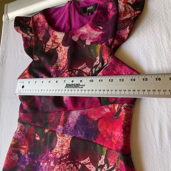 ABS Allen Schwartz Women’s Sexy Knee-length Floral Dress size S, Purple & Pink - Picture 4 of 9